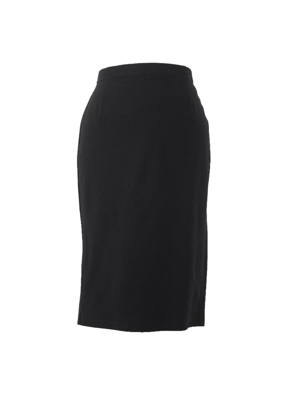 Eileen Fisher $138 Eetk Sz L Black High Waisted Viscose Nylon Pencil Skirt